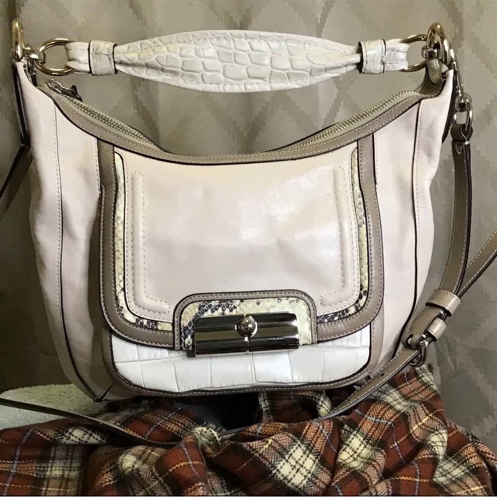 Coach Kristin Spectator Ivory Leather Hobo Bag L1020-16803